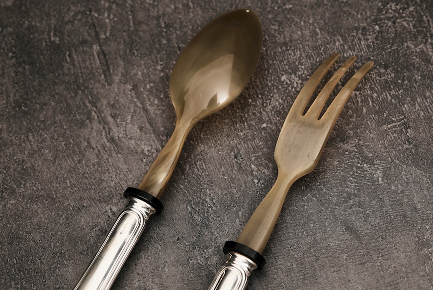 Posate insalata argento 40 grammi 2 pezzi in stile Barocchino usato ricondizionato Zanolli Vintage