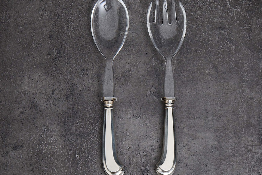 Posate insalata argento 40 grammi 2 pezzi in stile San Marco usato ricondizionato Zanolli Vintage