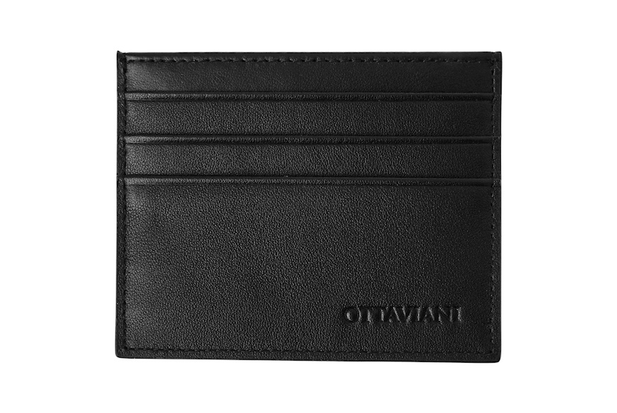 Porta carte di credito pelle nera Ottaviani