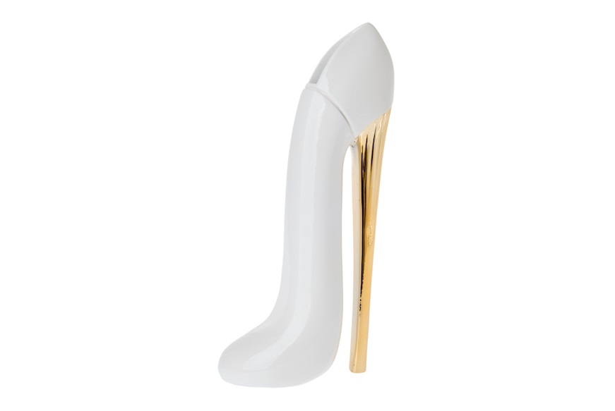 Vaso scarpa Glam bianco con tacco oro Selezione Zanolli