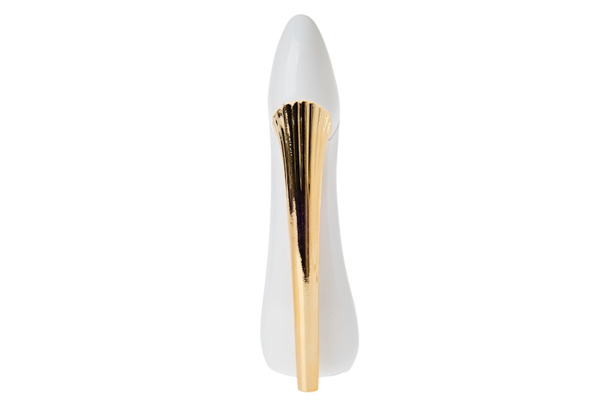 Vaso scarpa Glam bianco con tacco oro Selezione Zanolli