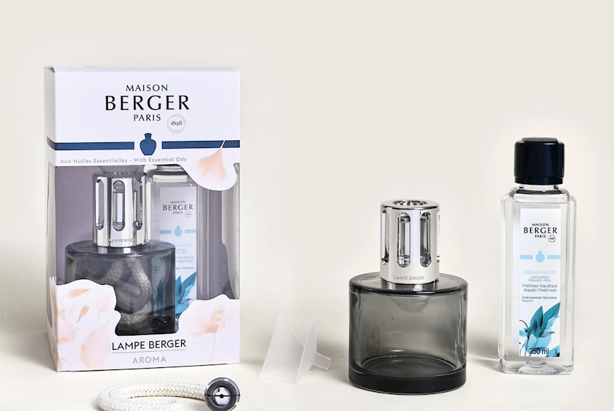 Gift pack lamp Aroma Happy with 250 ml perfume 250 ml Fraicheur Aquatique Maison Berger Paris