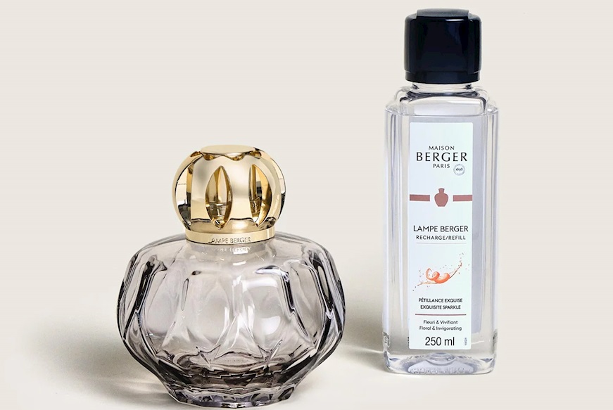 Gift pack lamp Rosalie Grise with 250 ml perfume Petillance Exquise Maison Berger Paris