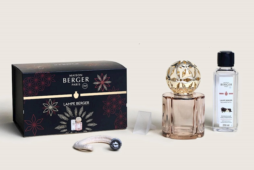 Gift pack lamp Pomelis Nude with 250 ml perfume Splendeur Vanille Maison Berger Paris