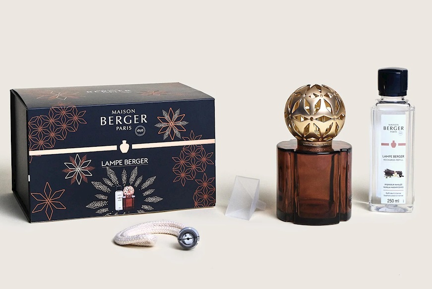 Gift pack lamp Pomelis Chocolat with 250 ml perfume Splendeur Vanille Maison Berger Paris