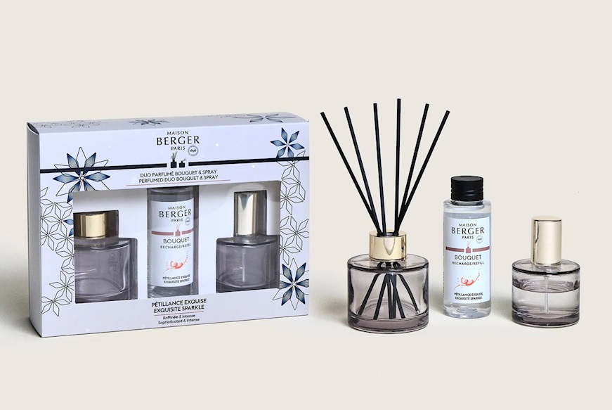 Duo mini bouquet and spray Rosalie with Petillance Exquise Maison Berger Paris