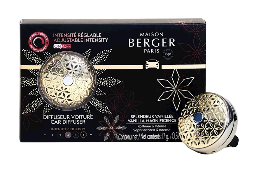 Car diffuser Pomelis with Splendeur Vanillee refill Maison Berger Paris