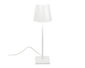 Lampada da tavolo Poldina con cavo bianco opaco con cavo Zafferano