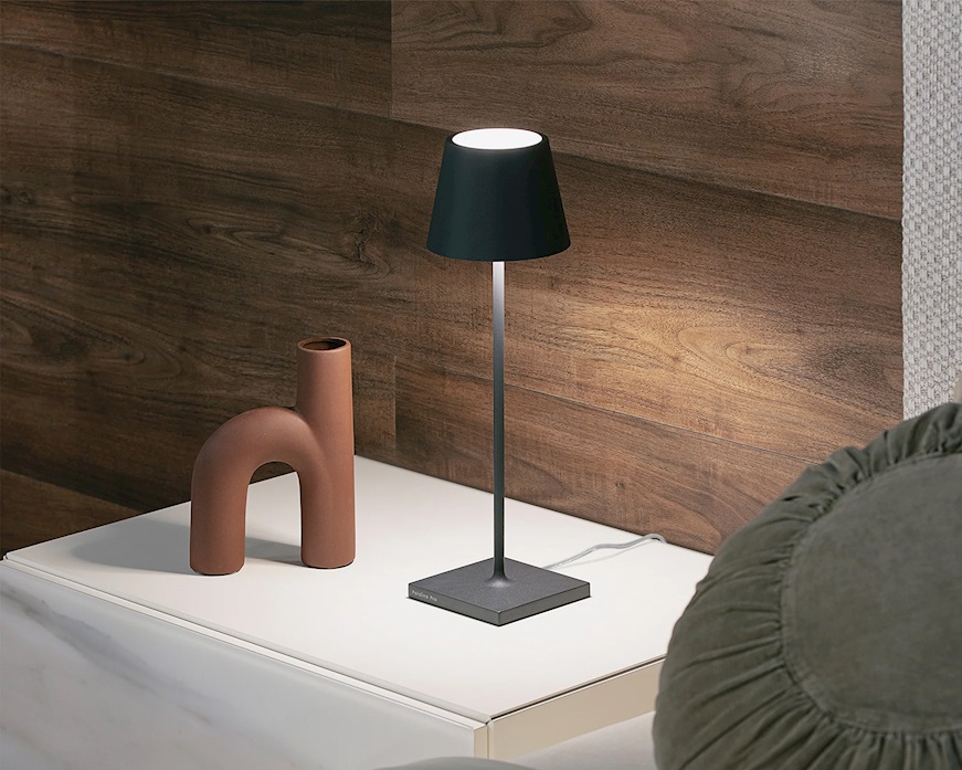 Table lamp Poldina grey Zafferano