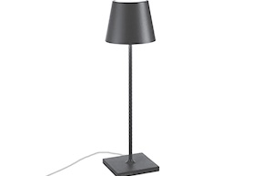 Lampada da tavolo Poldina con cavo grigio scuro Zafferano