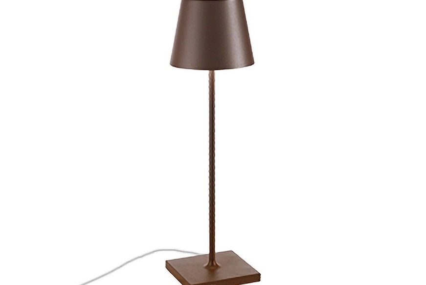 Lampada da tavolo Poldina con cavo corten Zafferano