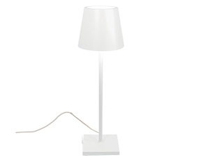 Lampada da tavolo Poldina bianco con cavo Zafferano