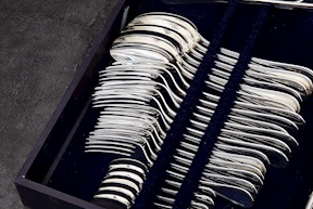 Servizio posate argento 1294 grammi 36 pezzi in stile Inglese usato ricondizionato Zanolli Vintage