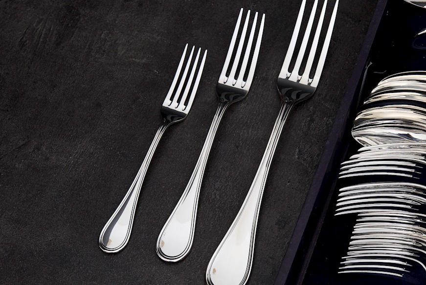 Servizio posate argento 1294 grammi 36 pezzi in stile Inglese usato ricondizionato Zanolli Vintage