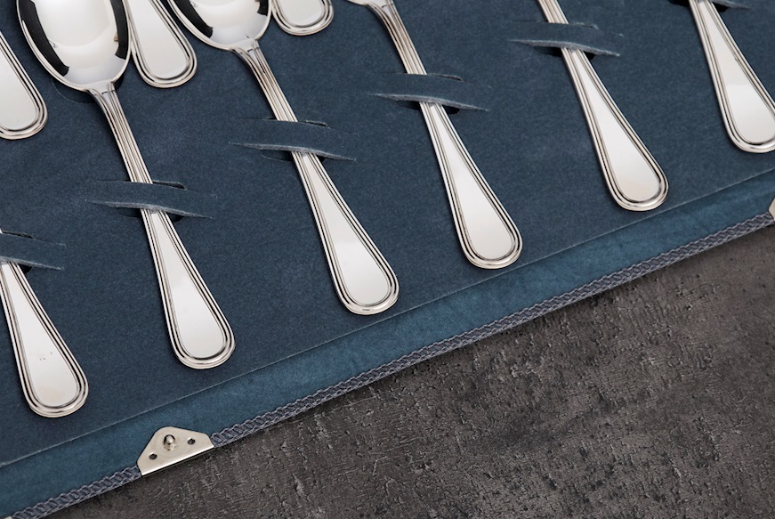 Set cucchiai gelato argento 254 grammi 12 pezzi in stile Inglese usato ricondizionato Zanolli Vintage