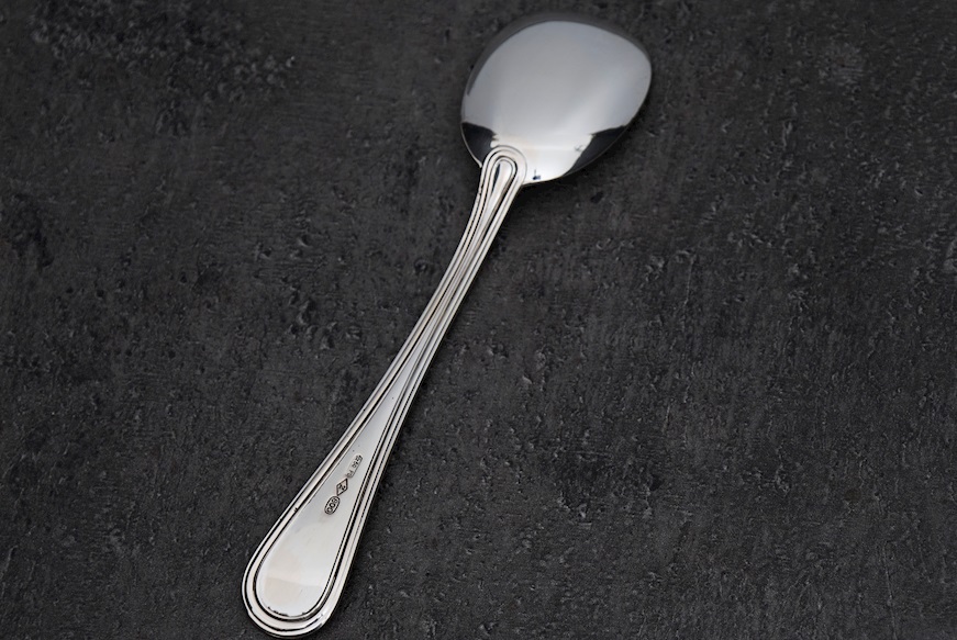 Set cucchiai gelato argento 254 grammi 12 pezzi in stile Inglese usato ricondizionato Zanolli Vintage