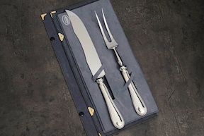 Set posate trinciare argento 40 grammi 2 pezzi in stile Inglese usato ricondizionato Zanolli Vintage