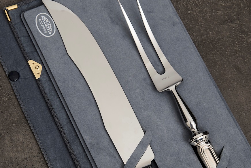 Set posate trinciare argento 40 grammi 2 pezzi in stile Inglese usato ricondizionato Zanolli Vintage