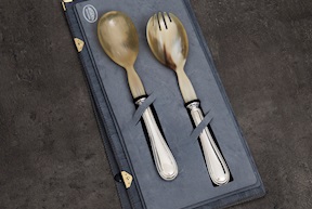 Posate insalata argento 40 grammi 2 pezzi in stile Inglese usato ricondizionato Zanolli Vintage