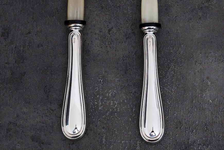 Posate insalata argento 40 grammi 2 pezzi in stile Inglese usato ricondizionato Zanolli Vintage