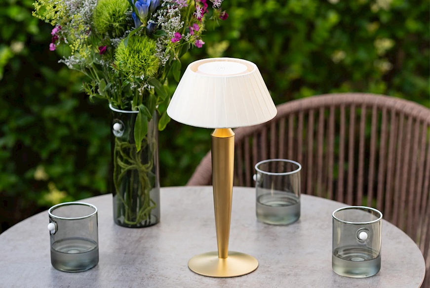 Lampada da tavolo Flaminia oro opaco Zafferano