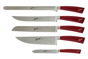 Set Chef 5 pezzi Elegance acciaio con manico rosso Berkel