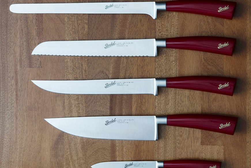 5 pcs. Chef Set Elegance steel with red handle Berkel