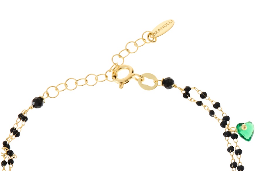 Bracciale argento dorato con smaltini blu e cristalli verdi/blu Selezione Zanolli