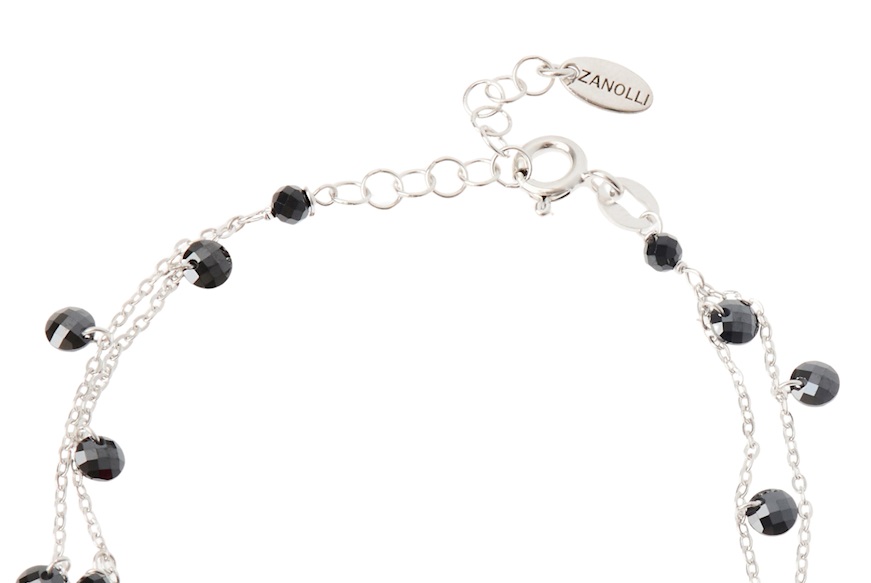 Bracciale argento con charms e zirconi neri Selezione Zanolli