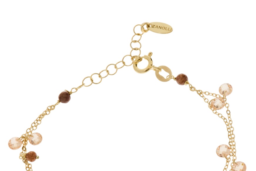 Bracciale argento dorato con zirconi champagne Selezione Zanolli