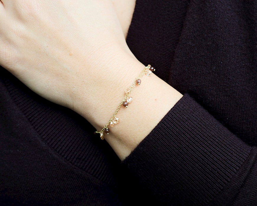 Bracelet silver with champagne zircons Selezione Zanolli