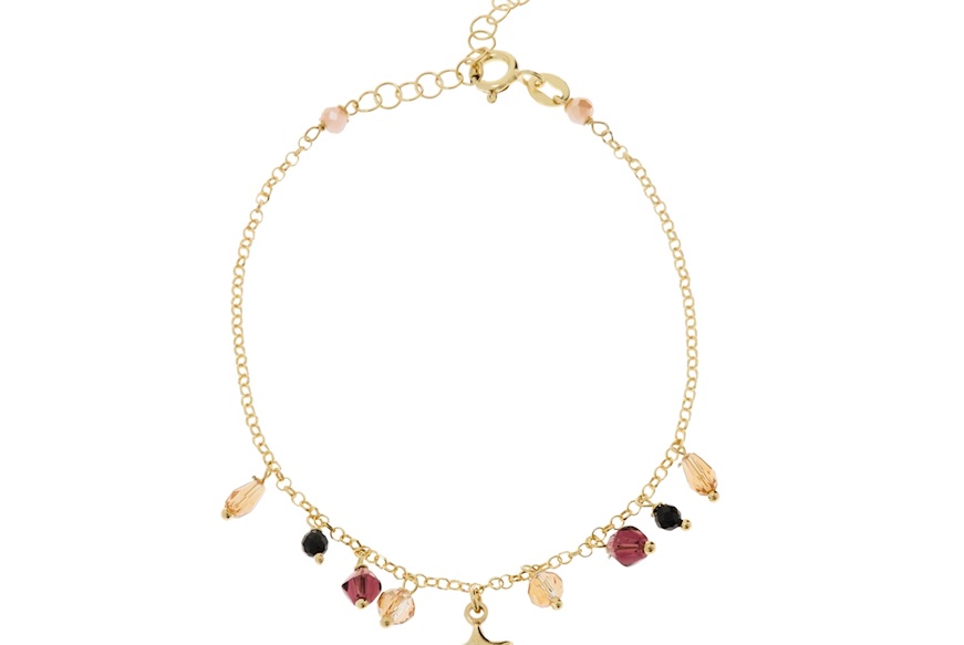 Bracciale argento dorato con cristalli brown e stella centrale Selezione Zanolli