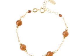 Bracciale argento dorato con corniola Selezione Zanolli
