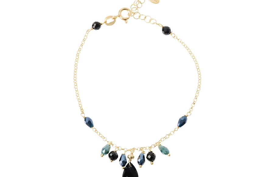 Bracciale argento dorato con cristalli blu ottanio Selezione Zanolli