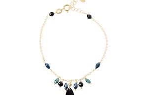 Bracciale argento dorato con cristalli blu ottanio Selezione Zanolli