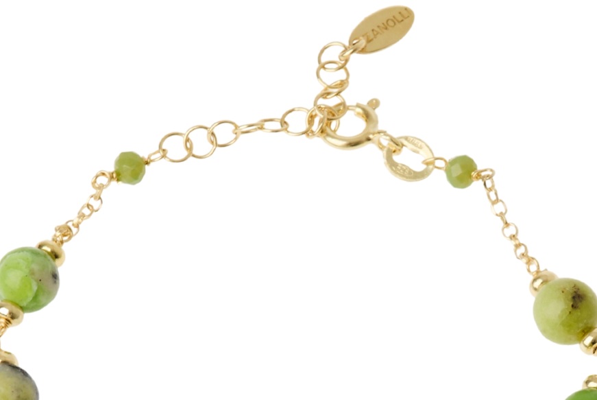 Bracciale argento dorato con labradorite e giada Selezione Zanolli