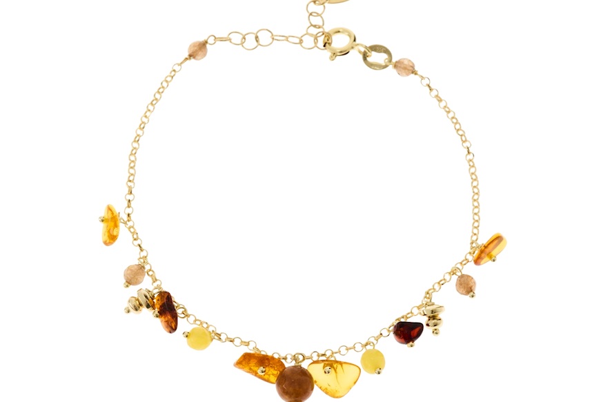 Bracciale argento dorato con ambra Selezione Zanolli