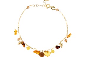 Bracciale argento dorato con ambra Selezione Zanolli
