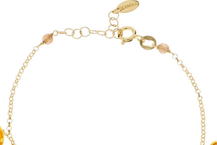 Bracciale argento dorato con ambra Selezione Zanolli