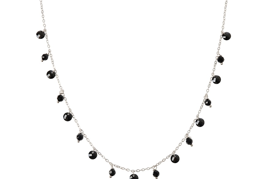 Collana argento con charms e zirconi neri Selezione Zanolli