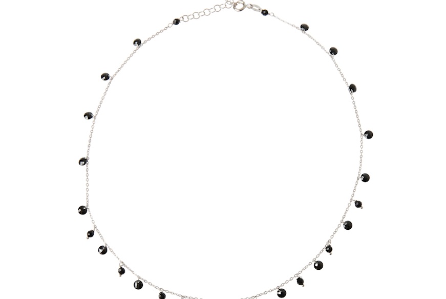 Collana argento con charms e zirconi neri Selezione Zanolli