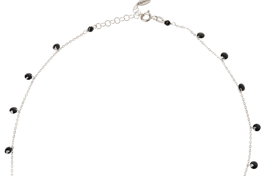 Collana argento con charms e zirconi neri Selezione Zanolli