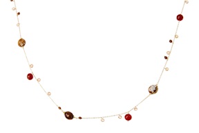 Collana argento dorato con corniola e zirconi champagne Selezione Zanolli
