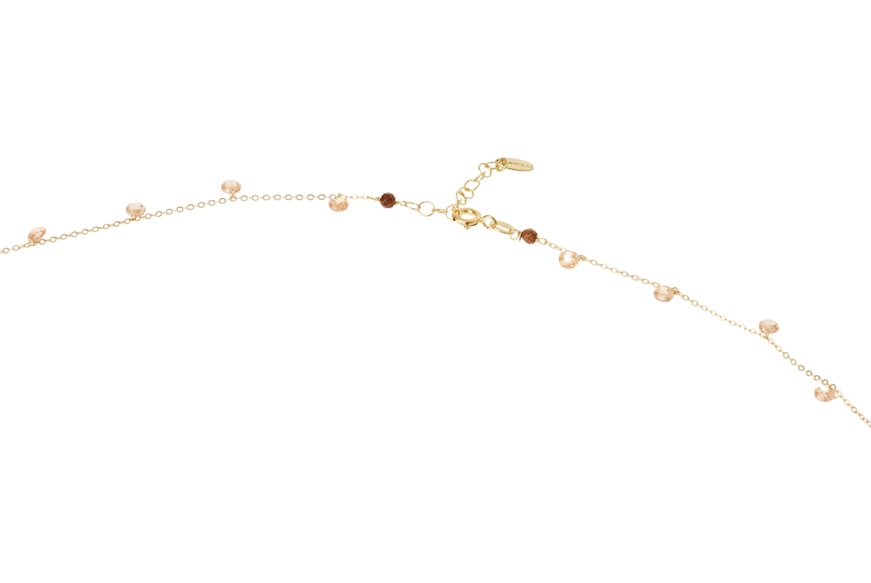 Collana argento dorato con corniola e zirconi champagne Selezione Zanolli