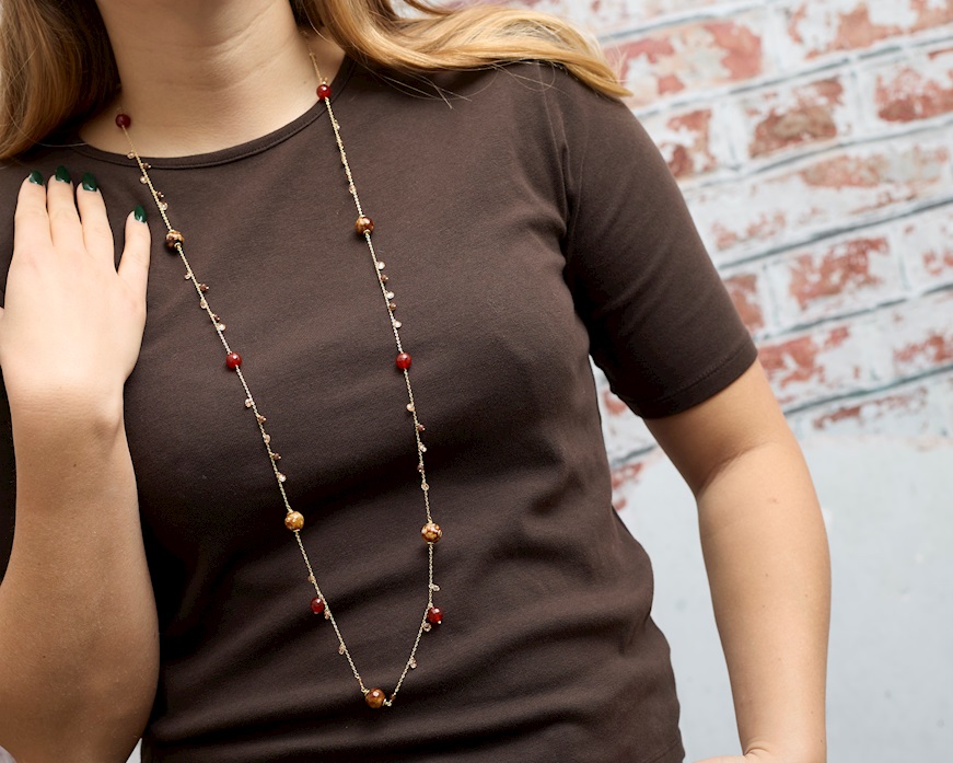 Necklace silver with champagne zircons Selezione Zanolli