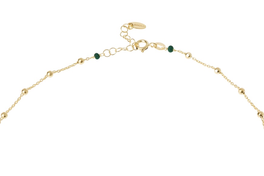 Collana argento dorato con agata e cristalli verdi Selezione Zanolli