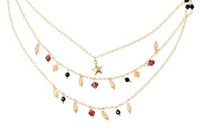 Collana argento dorato con cristalli brown e stella centrale Selezione Zanolli