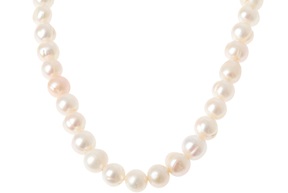Collana argento dorato con perle ovali e piatte Selezione Zanolli