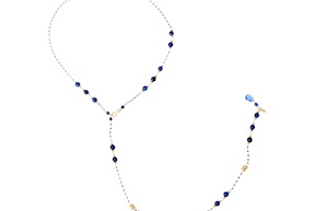 Collana argento dorato con smaltini blu e agata Selezione Zanolli