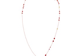 Collana argento dorato con smaltini rossi e granato Selezione Zanolli